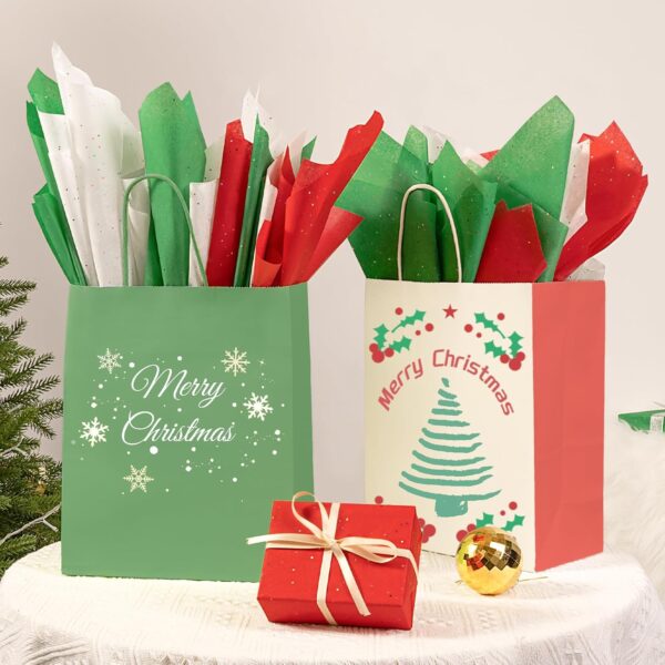 Glitter Christmas Tissue Paper for Gift Bags, 60 Sheets 20 x 20 Inches 3