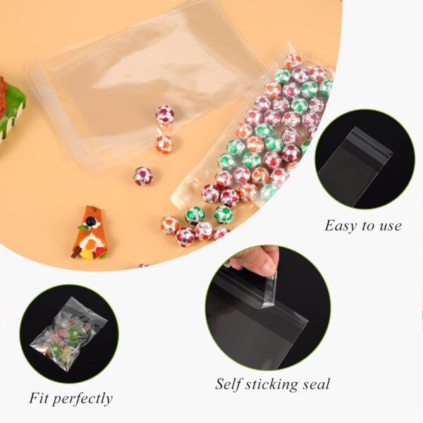 100 Pack 4x6 Clear Treat Bags Self Sealing Cellophane Bags 3