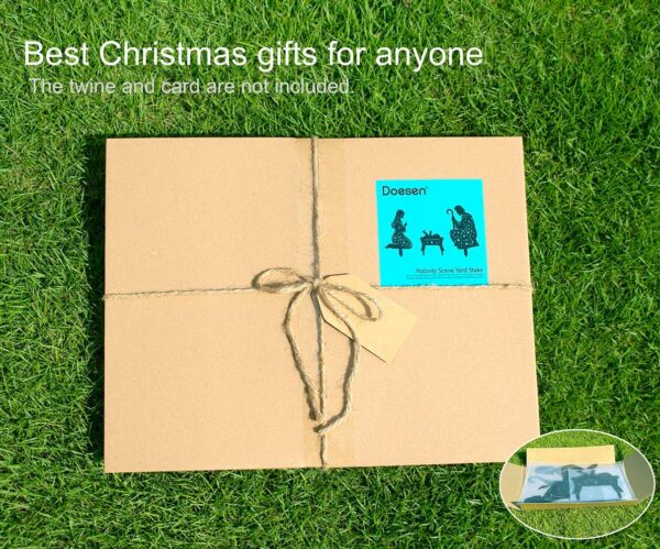 Metal Nativity Scene Outdoor Christmas Decorations, 17” Nativity Silhouette 3