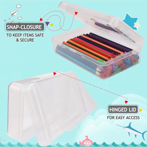1 PCS Pencil Box,Double Layer Large Capacity Pencil Box,Hard Pencil Case with Snap-tight Lid 3