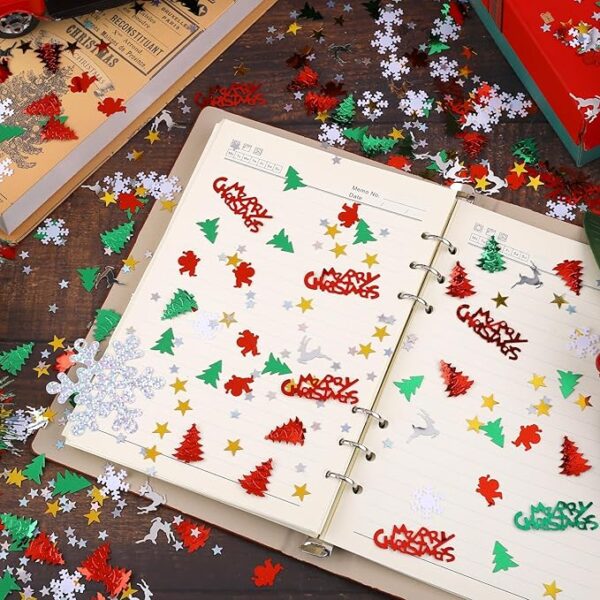 4800 Pieces Christmas Confetti Set Mixed Embossed Confetti 2