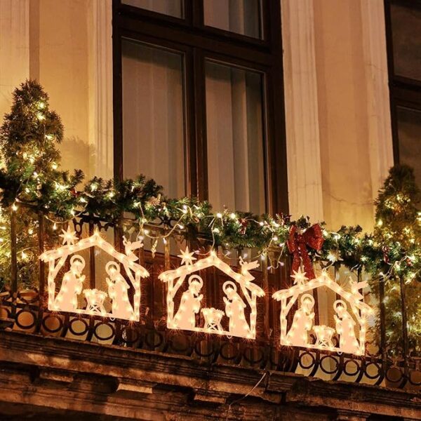 Lighted Nativity Christmas Window Decoration 2