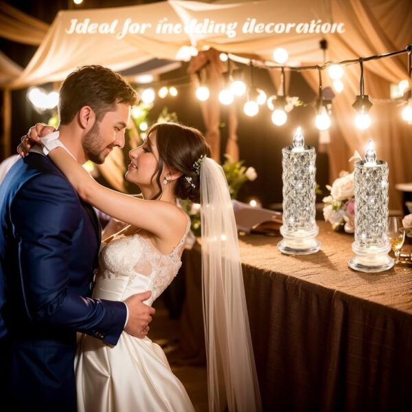 4PCS Romantic Battery Operated Candles Led Pillar Candles (White, D 2.5" x H 7.2") 2