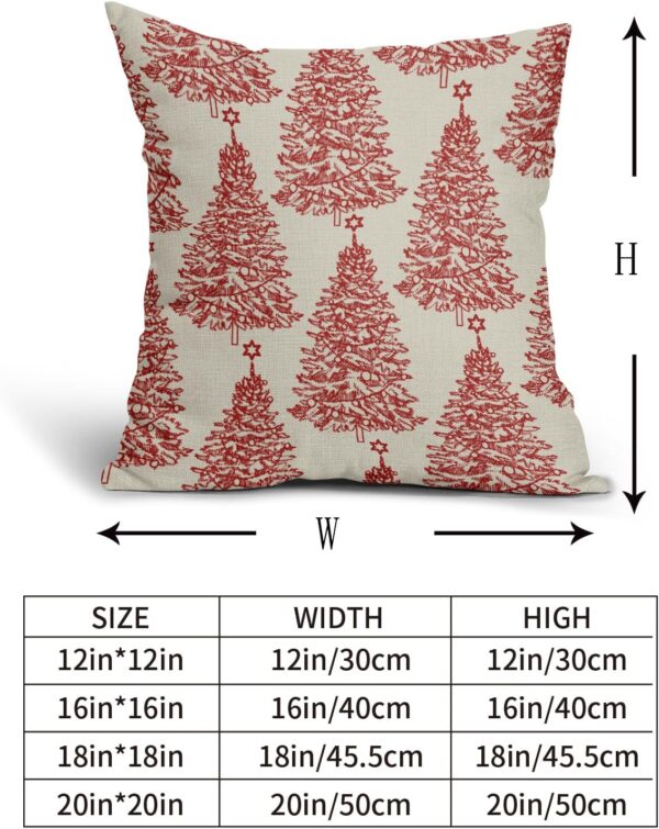 Christmas Pillow Covers 18x18 Set of 2 Red Xmas Tree Star Rustic Winter Print 2