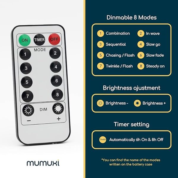Timer Battery Operated Twinkle Lights with Remote 2
