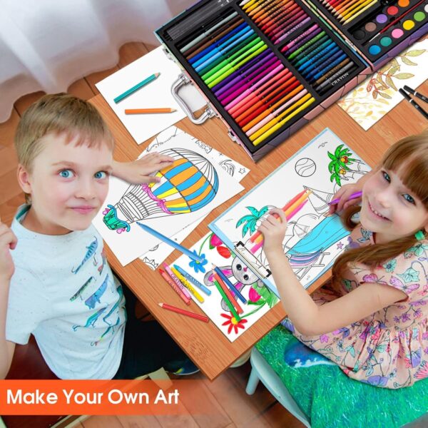 180 Piece Drawing Painting Art Kit with Clipboard and Coloring Papers 2