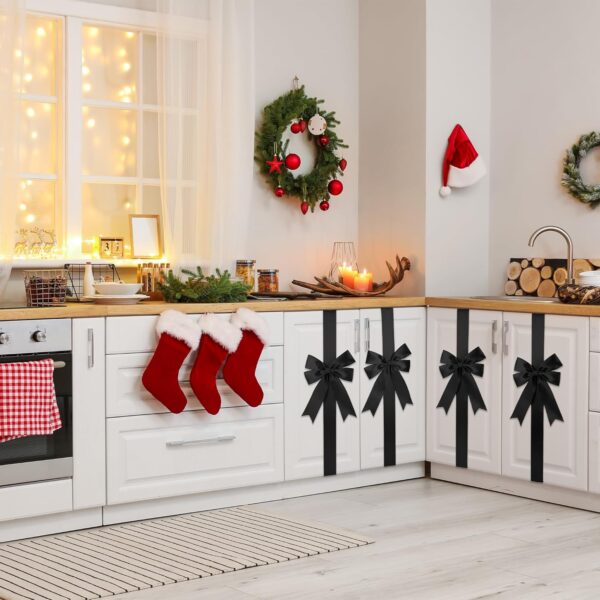10 Pieces Christmas Door Cabinet Bows Large ,10 x 87 Inches 2