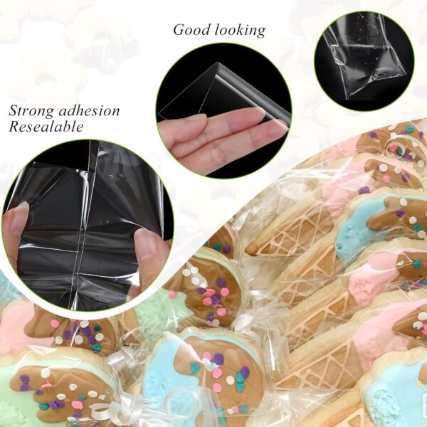 100 Pack 4x6 Clear Treat Bags Self Sealing Cellophane Bags 2