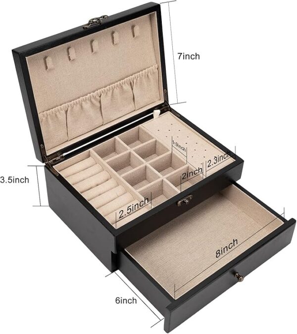 Rustic Wooden Jewelry Organizer Box 2