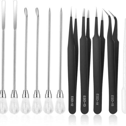 618p5b2n4kS._AC_SL1500_ 11 Pcs Resin Mold Tools Set Stirring Needle Spoon Tool Tweezers Precision Kit