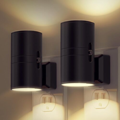 61BZMkuj85L._AC_SL1500_ Night Light Plug in, Modern Night Lights Plug into Wall, Dusk to Dawn Sensor, Soft White 3000K, 0-100LM Adjustable Brightness 2 Pack
