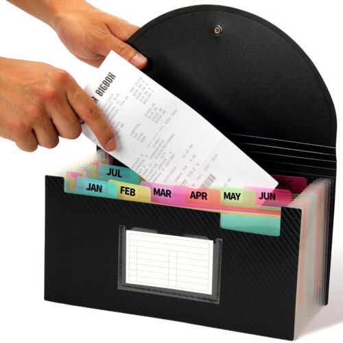 61Pwgk3S83L._AC_SL1200_ Check Size 13 Pocket Expanding File Folder, Accordion File Organizer Wallet Case for Coupon Receipt Storage