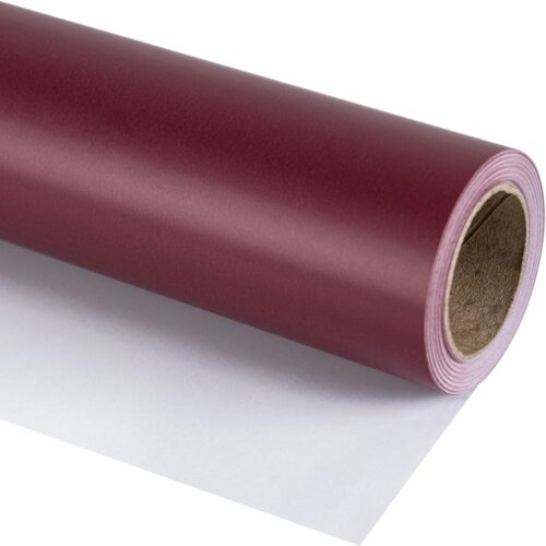 61V1wJW4GhL._AC_SL1500_ Wine Red Wrapping Paper Solid Color- Mini Roll - for Christmas, Wedding, Birthday, Shower, Congrats, and Holiday