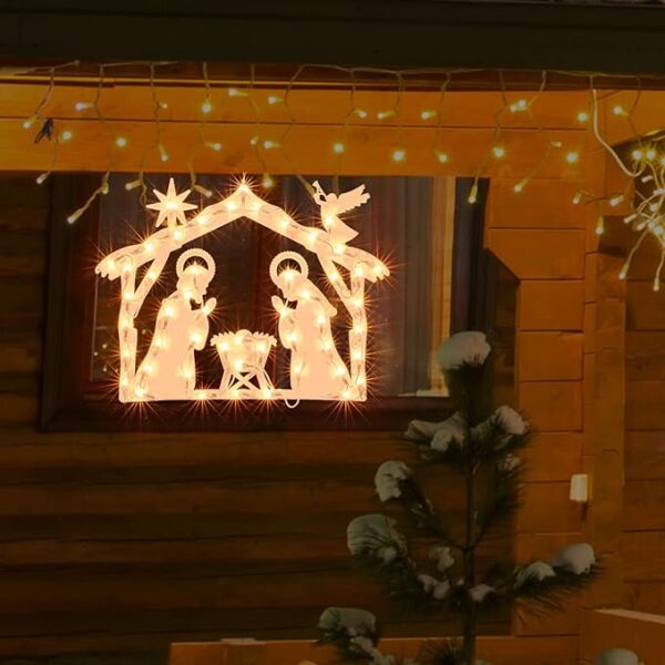 Lighted Nativity Christmas Window Decoration 3