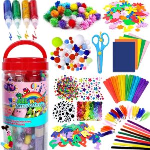 Arts and Crafts Supplies for Kids - Christmas Craft Kit with Glitter Glue Stick