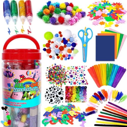 71+1oEHmc8L._AC_SL1200_ Arts and Crafts Supplies for Kids - Christmas Craft Kit with Glitter Glue Stick