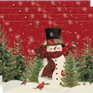 Cardinals Trees Christmas Placemats for Dining Table