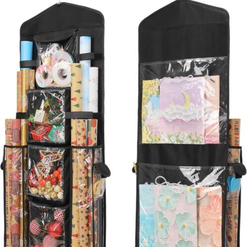 71aujZCx9oL._AC_SL1500_ Wrapping Paper Storage, Gift Wrap Organizer Holder Double-Sided Hanging Gift Bag Storage Organizer