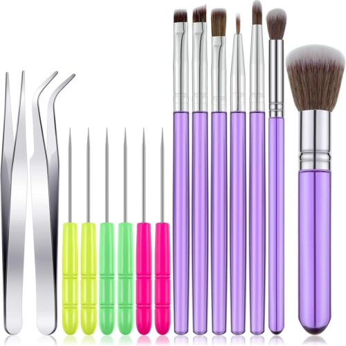 71gX20zrHUL._AC_SL1500_ 15 Pieces Cake Decorating Tool Set Include Cookie Decoration Brushes Cookie Scriber