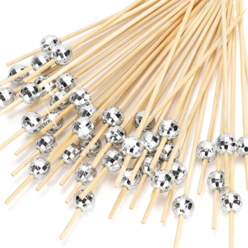 71joX+8hyGL._AC_SL1500_ Cocktail Picks, Disco Ball Decorative Toothpicks for Appetizers, Fancy Bamboo Skewers