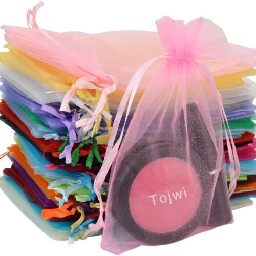71kupawVFsL._AC_SL1114_ 50pcs Organza Bags-Mix Color 3.54''x4.33''(9x11cm) Satin Drawstring Organza