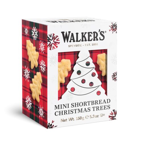 Shortbread Christmas Tree Shaped Mini Holiday Cookies, All-Butter Shortbread Cookies, 5.3 Oz Box