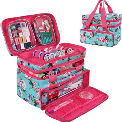 81IfBl9+FcL._AC_SL1500_ Sewing Accessories Organizer (Bag Only) – Double Layer Portable Sewing Storage Bag