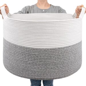 Extra Large Rope Basket, 83L Blanket Basket Living Room, Baby Toy Storage Basket