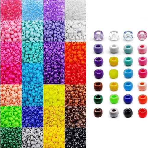 81hWouO+BhL._AC_SX679_ 4200pcs 28 Colors Plastic Beads for Craft Bracelets Making