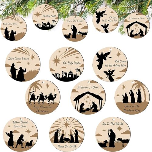 81he7Qb+K5L._AC_SX679_ Wooden Christmas Tree Ornaments Nativity Scene