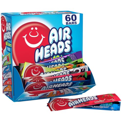 81jq232DzCL._SL1500_ Candy Bars, Variety Bulk Box, Chewy Full Size Fruit Taffy, Gifts, Holiday, Parties, Concessions, Pantry, Non Melting, Party, 60 Individually Wrapped Full Size Bars