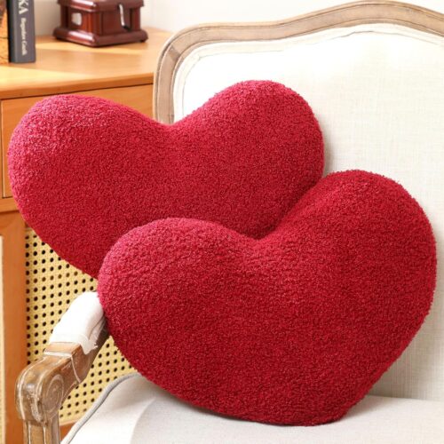 81p6ZyqNsYL._AC_SL1500_ 2 Pcs Valentines Heart Shaped Pillow Red Heart Throw Pillows Cardinal Cute Heart Throw Decorative