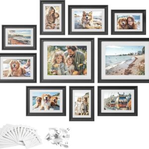 Picture Frames with 16 Mats, Set of 10 Collage Photo Frames