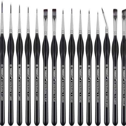 81xZmOx5Z1L._AC_SL1500_ Detail Paint Brushes Set, 15pcs Miniature Brushes for Fine Detailing & Art Painting
