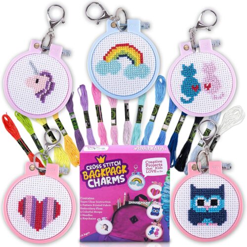 913PBQUxprL._AC_SL1500_ Cross Stitch Kits For Beginners. 5 Stamped Cross Stitch Kits