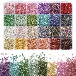24 Colors Crushed Glass for Crafts, Crushed Glass Glitter