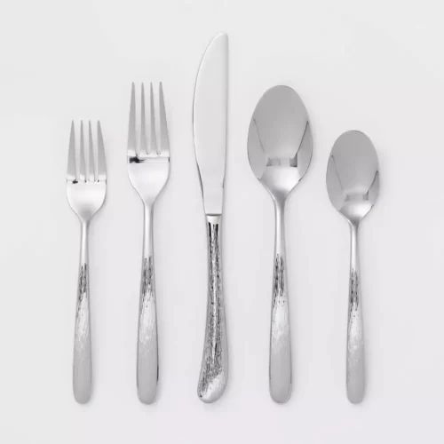 1 Silver Texture Kayden 20-Piece Silverware Set