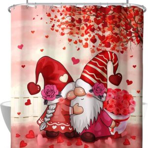 Valentines Day Gnomes Shower Curtains