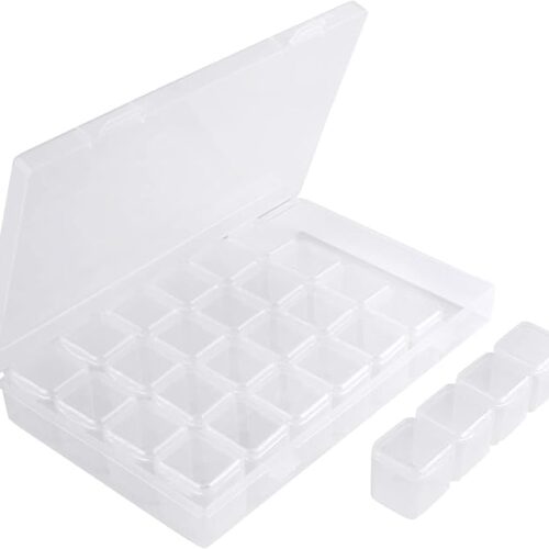 1 Clear Bead Container 28 Compartments with Secure Lids