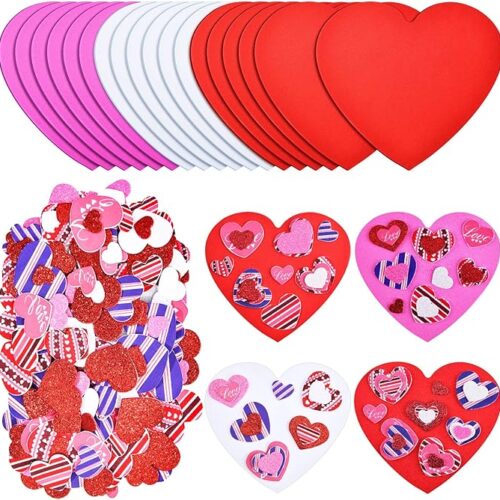 1 378 Pieces Valentine's Day Foam Heart Craft Kit