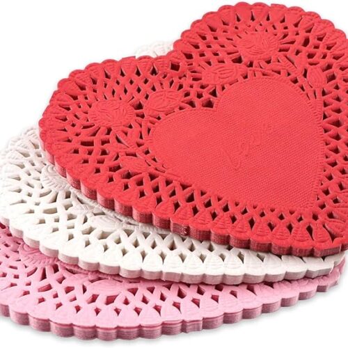 1 Mini Valentine Heart Doilies Pack of 120