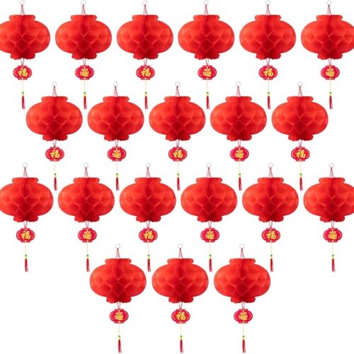 20 Pieces 10 Inch Chinese Red Paper Lanterns