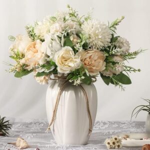 Peonies Artificial Flowers in Vase