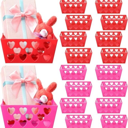 1 16 Pcs Valentine's Day Plastic Storage Basket