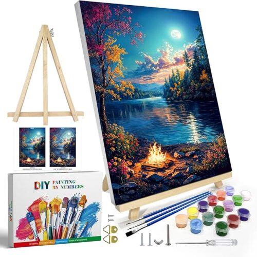 1 Moon Lake Paint by Number with Easel