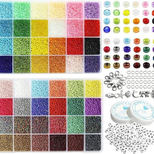 1 2mm Seed Beads 48 Colors in Grid Storage Box