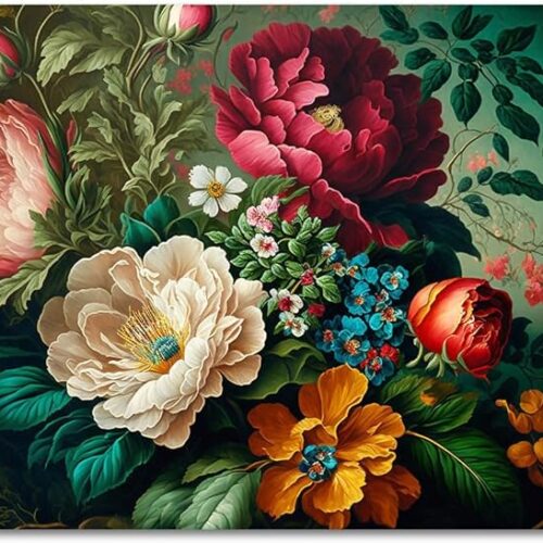 1 Beautiful Flower Bunch Paint by Number Kit on Canvas