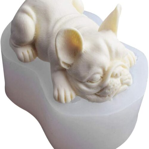 1 French Bulldog Mold Sleeping Dog Silicone Mold