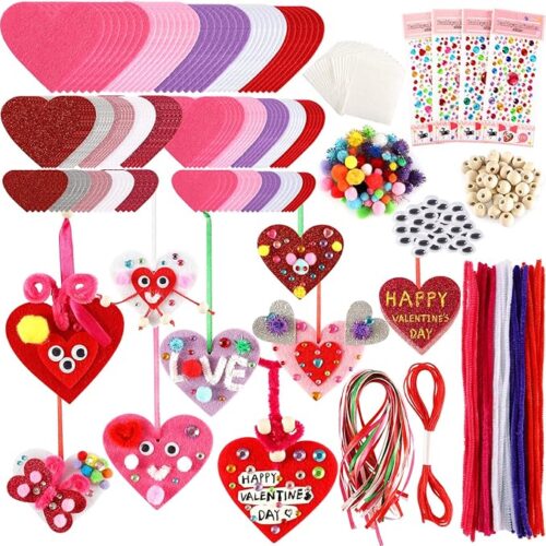 1 361PCS DIY Valentines Heart Craft Set