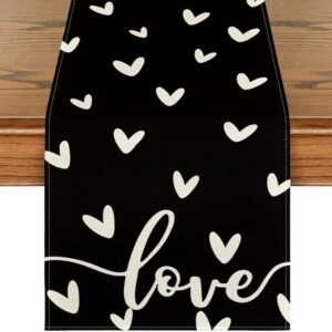 Black Love Valentine's Day Table Runner